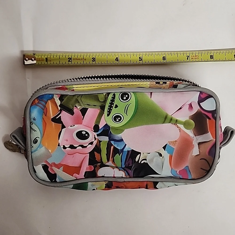 Kidrobot Vintage Rare Y2K Multicolor Pile Up Print Robot Amazing Zip Bag